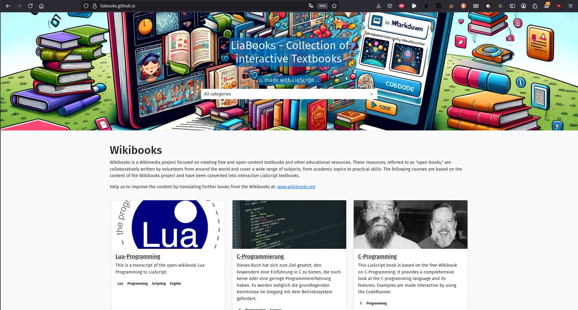 Screenshot: LiaBooks website