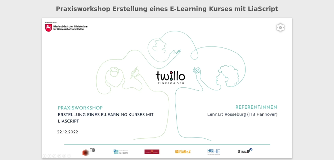 Praxisworkshop Erstellung eines E-Learning Kurses mit LiaScript